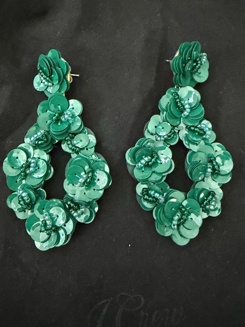 Jcrew sequin and leather earrings